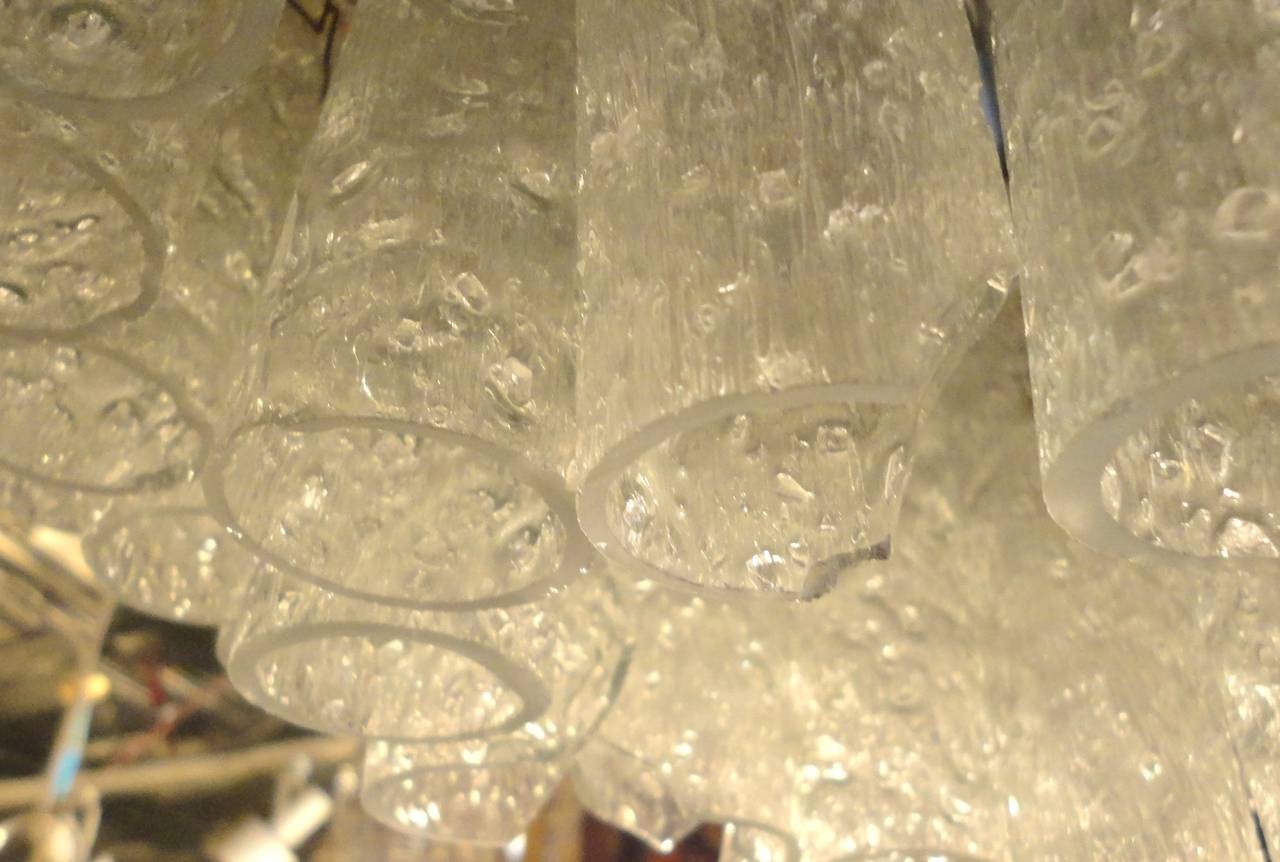 mid century glass chandelier