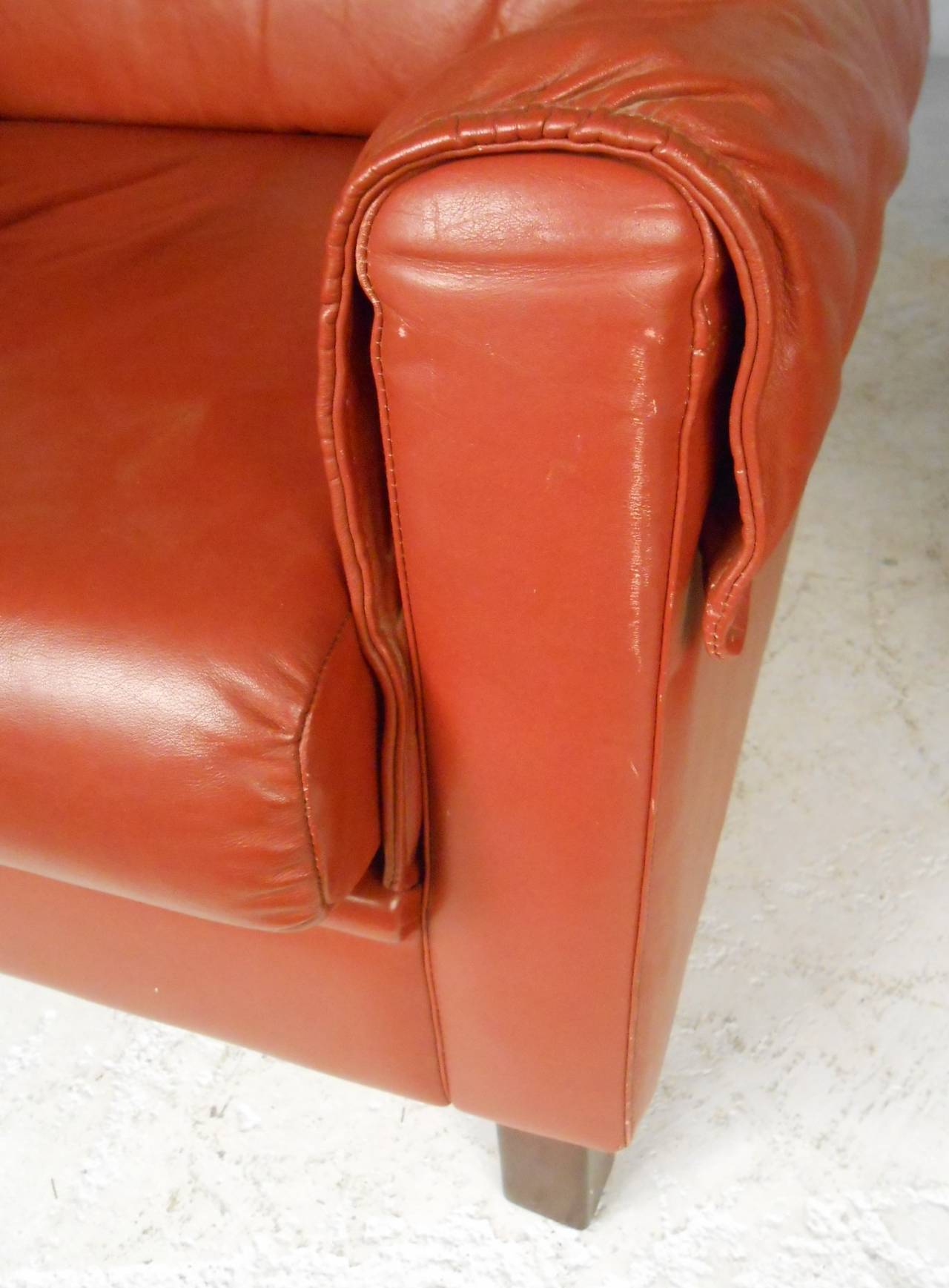 Danish Modern Wingback Leather Chairs In Good Condition For Sale In Brooklyn, NY