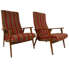Scandinavian Modern High Back Lounge Chairs 3