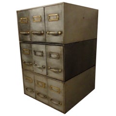 Vintage Rare Metal Stack Card File