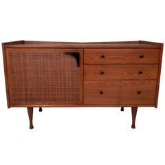 Fantastic Mid-Century Modern Cane Front Cabinet