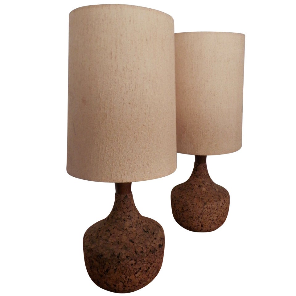 Vintage Modern Cork Lamps
