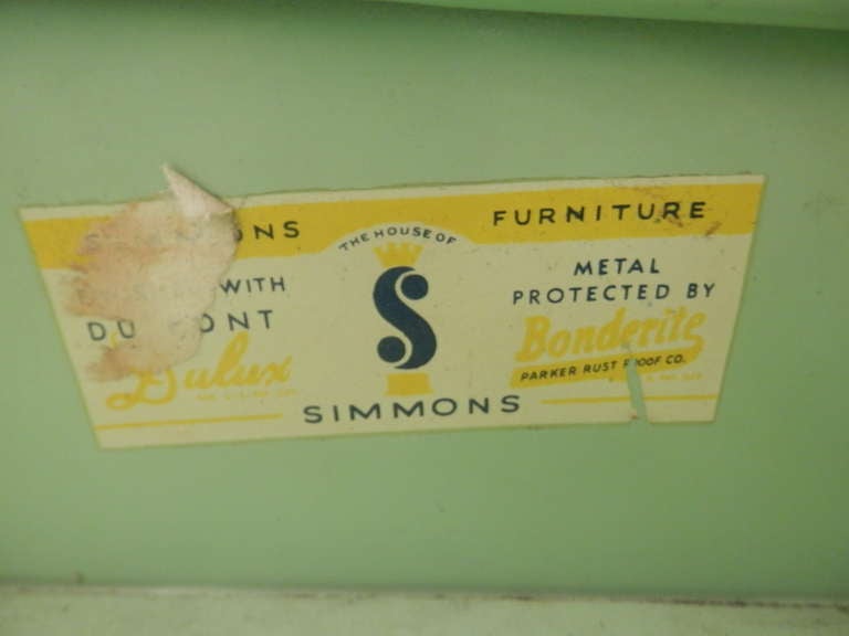 Unique Mid Century Modern Metal Dresser Designed By Simmons In Distressed Condition In Brooklyn, NY