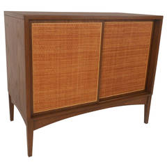 Grass Cloth Sliding Door Cabinet