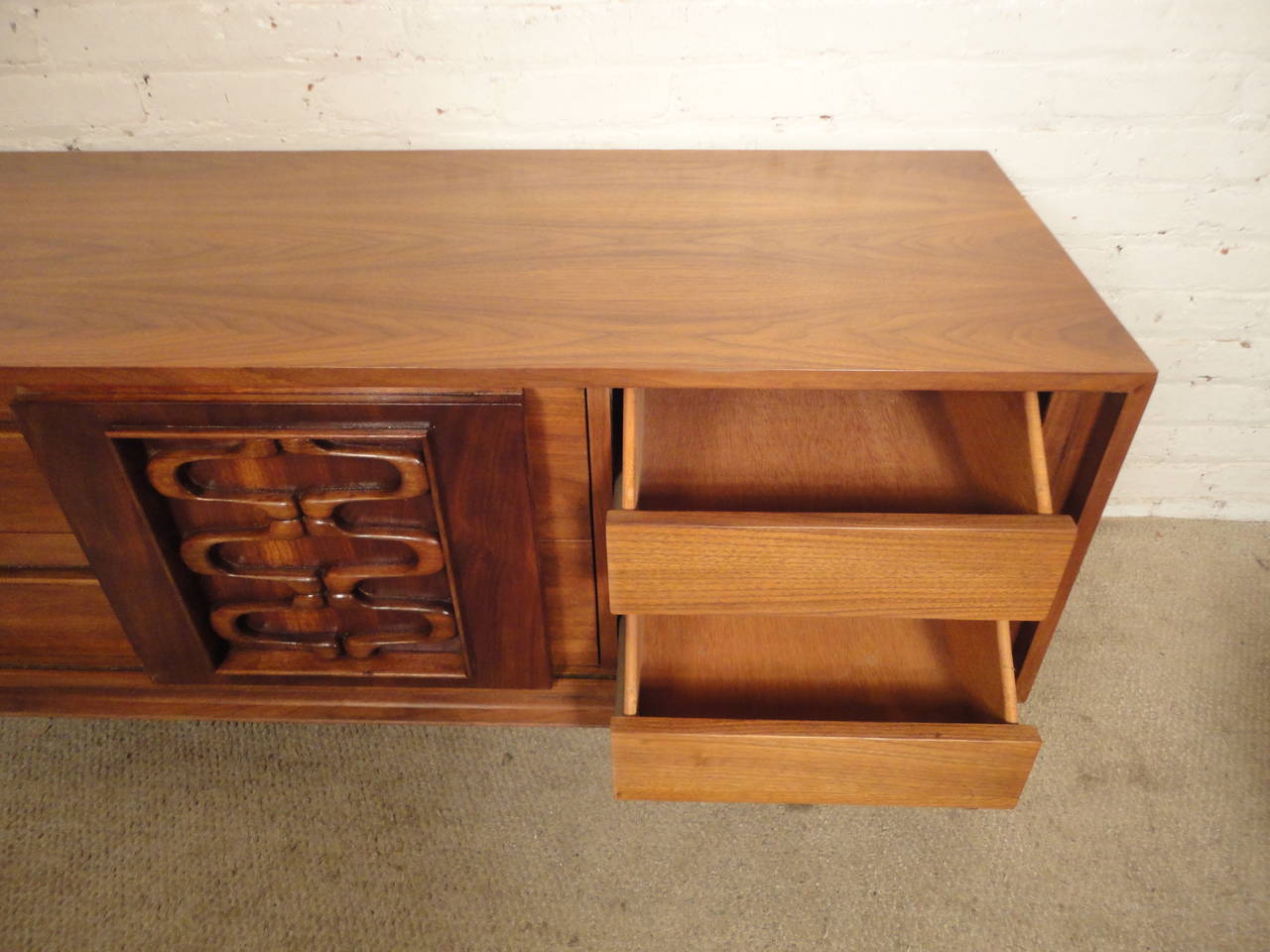 Distinctive Witco Style Dresser w/ Sliding Door In Excellent Condition In Brooklyn, NY