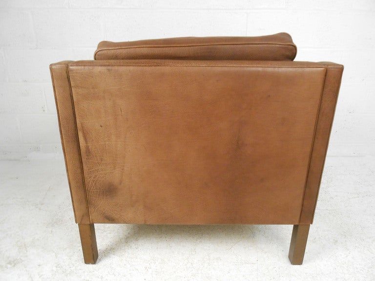 Danish Mid-Century Leather Club Chair 