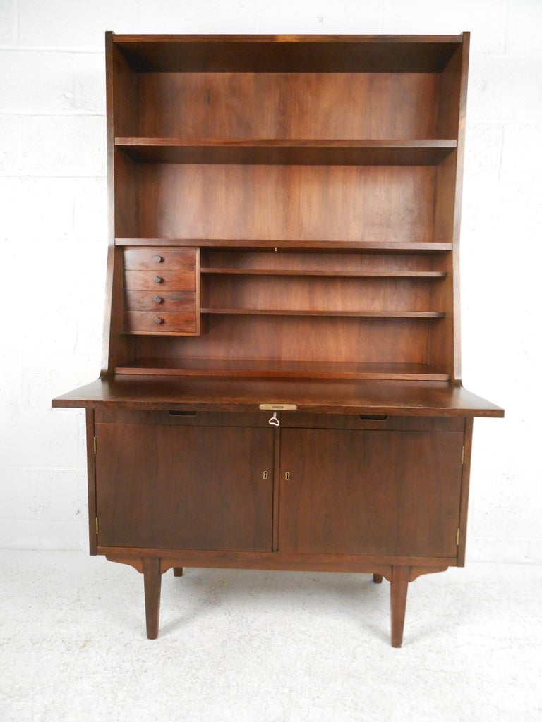 Danish modern secretary desk in rosewood by H.P. Hansen. Please confirm item location (NY or NJ) with dealer.