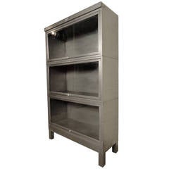 Retro Beautifully Restored Industrial Metal Barrister Bookcase