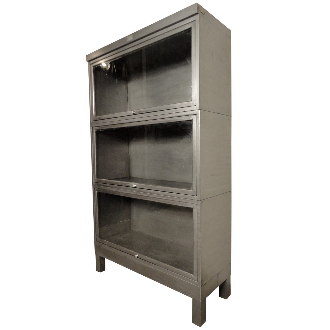 Beautifully Restored Industrial Metal Barrister Bookcase