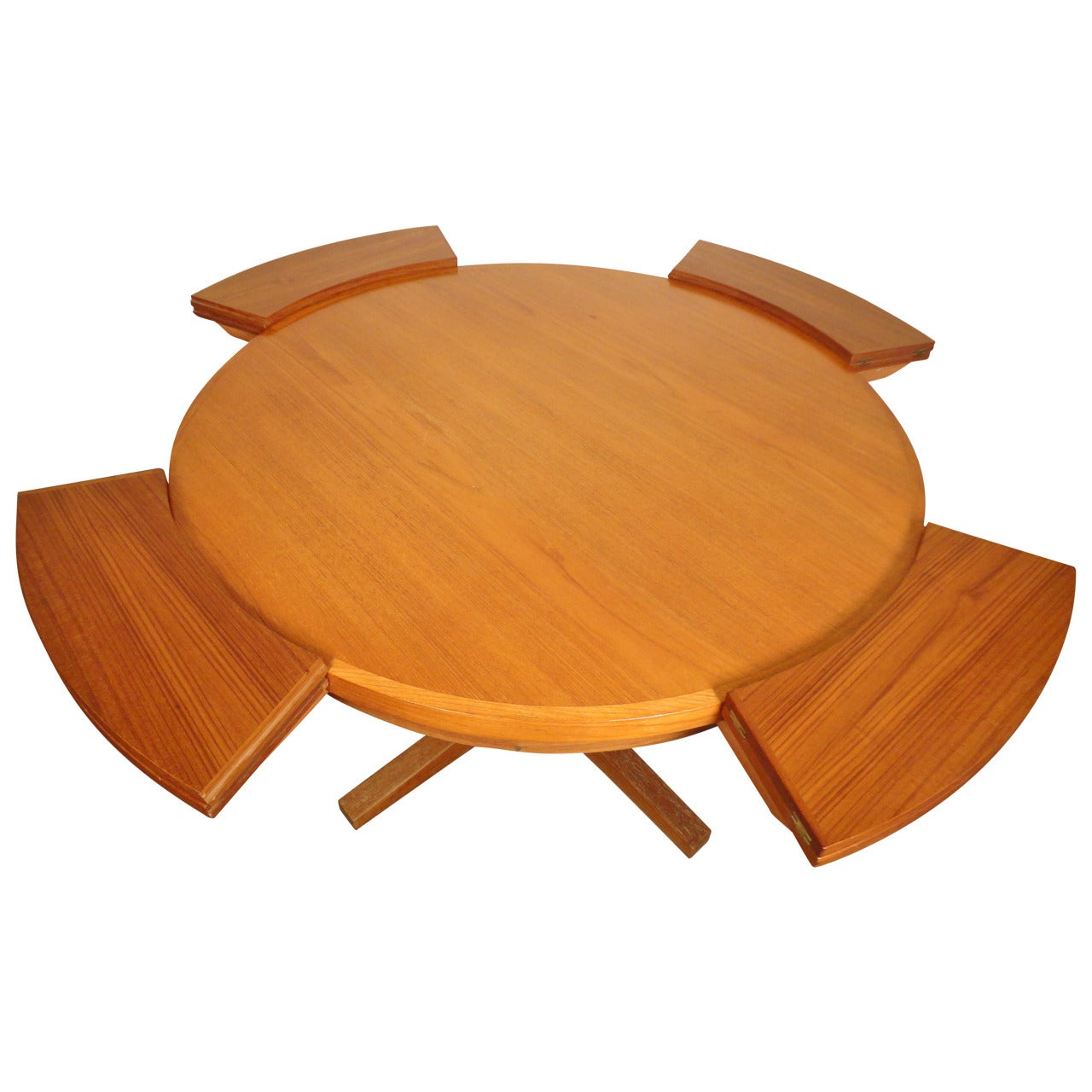 Midcentury Circular "Flip-Flap" Dining Table by Dyrlund