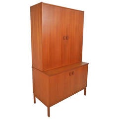 Unique Mid-Century Modern Dyrlund Style Swedish Teak Armoire Cabinet