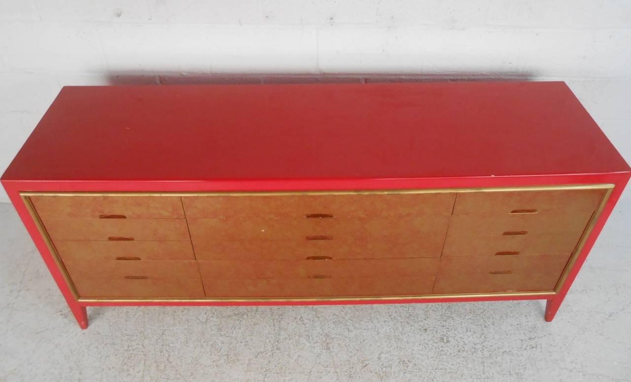 modern red dresser