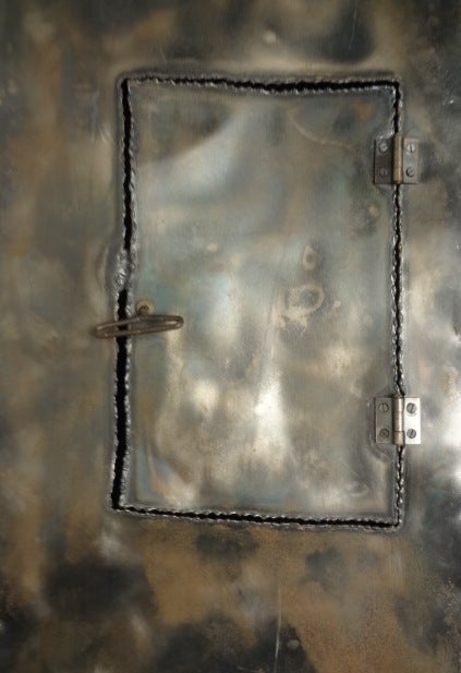 Handcrafted Welded Metal Floor Clock In Good Condition For Sale In Brooklyn, NY