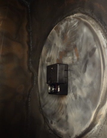 20th Century Handcrafted Welded Metal Floor Clock For Sale