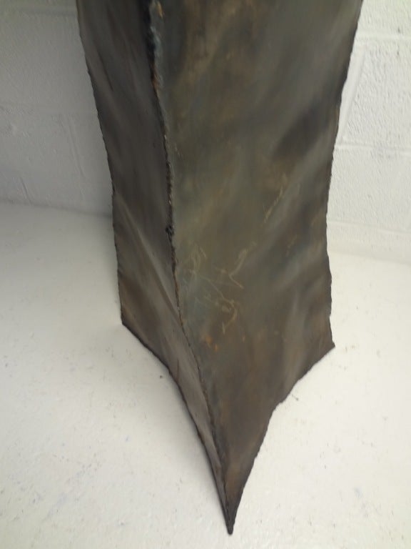 Handcrafted Welded Metal Floor Clock For Sale 2