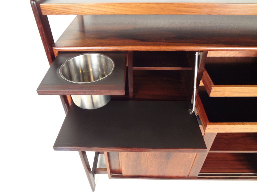 Dyrlund Danish Modern Rosewood Bar with Stools 1