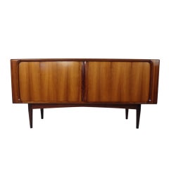 Tambour Door Danish Modern Rosewood Server