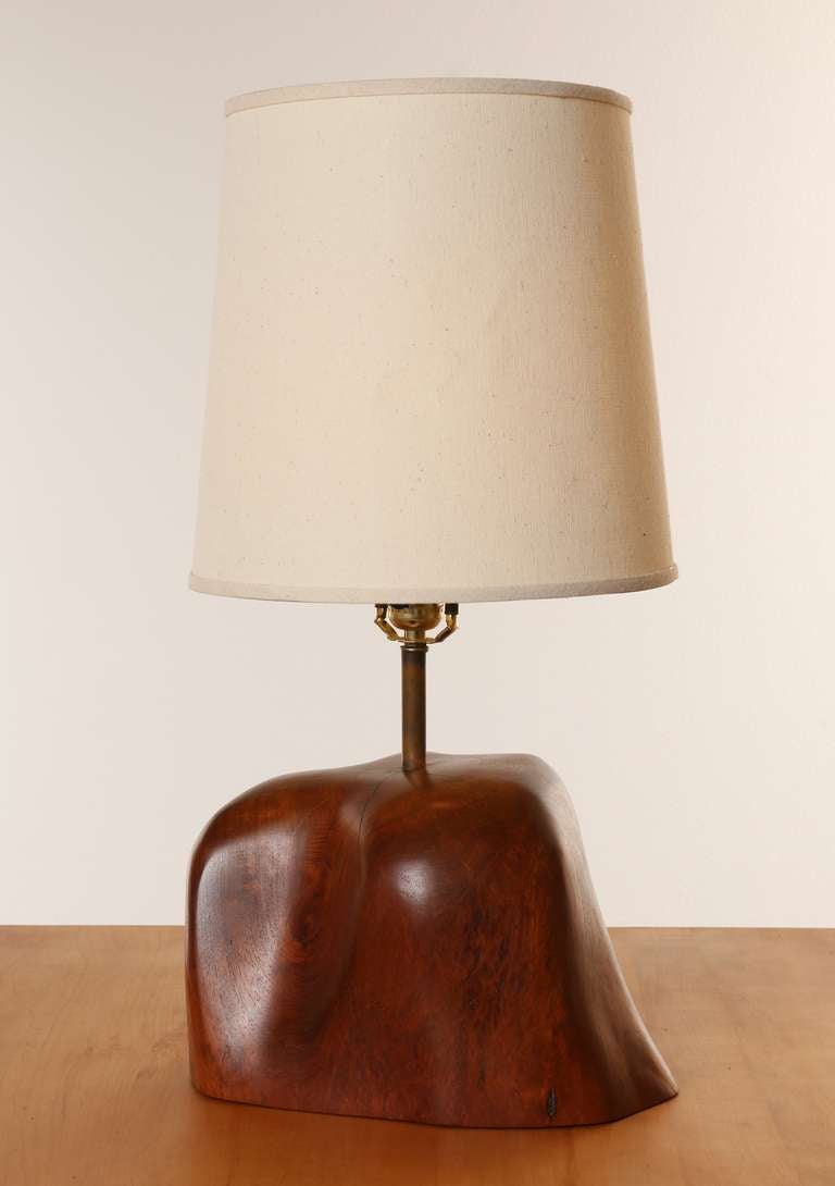 American Redwood Burl Wood Table Lamp