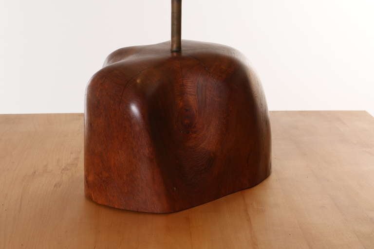 Redwood Burl Wood Table Lamp In Good Condition In Los Angeles, CA