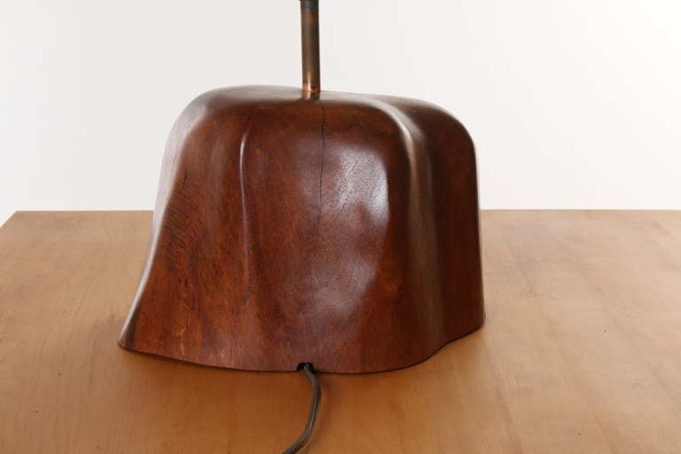Late 20th Century Redwood Burl Wood Table Lamp