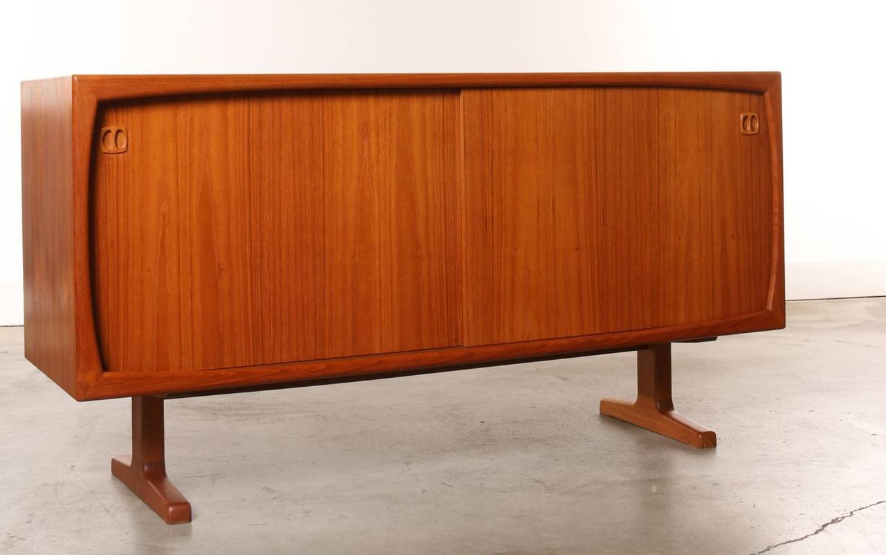 Scandinavian Design Teak Credenza with Hutch, Denmark 2