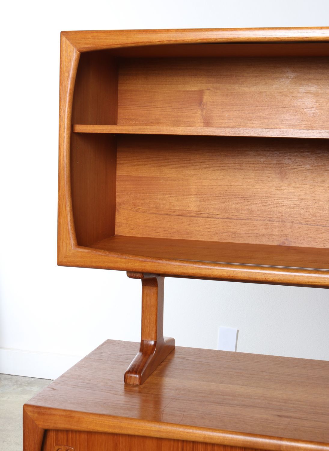 Danish Scandinavian Design Teak Credenza with Hutch, Denmark