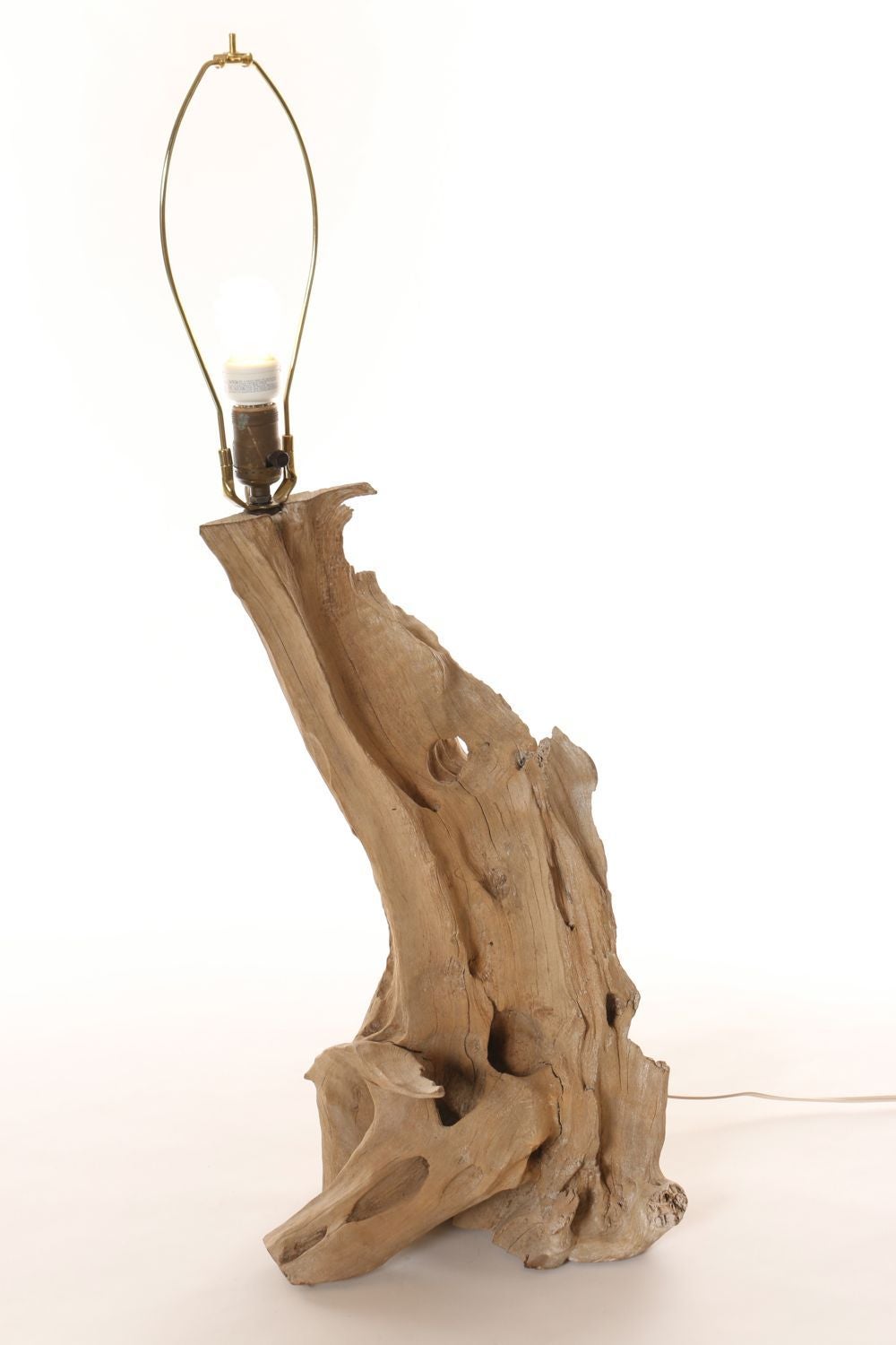 Sculpted by the Wind, Pair of Bristlecone Pine Tree Wooden Lamps In Good Condition In Los Angeles, CA