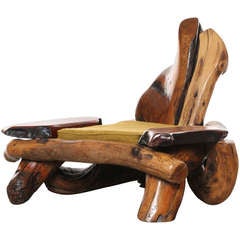 Amazing California Redwood Burl Wood Organic Lounge Chair 1960s