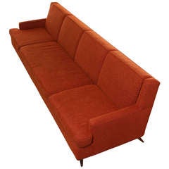 Vintage Large Scale Mid Century Sofa, Newly Upholstered