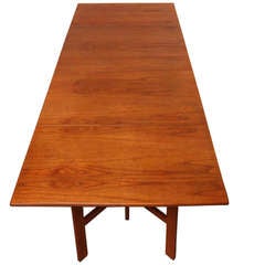 Expandable Gate Leg Danish Teak Dining Table