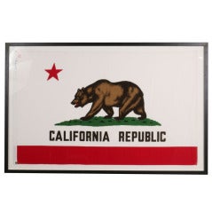 Vintage 1960's Deadstock 100% Cotton 4' x 6' California Flag Framed