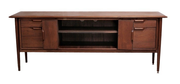 Mid Century Modern Walnut Credenza Cabinet