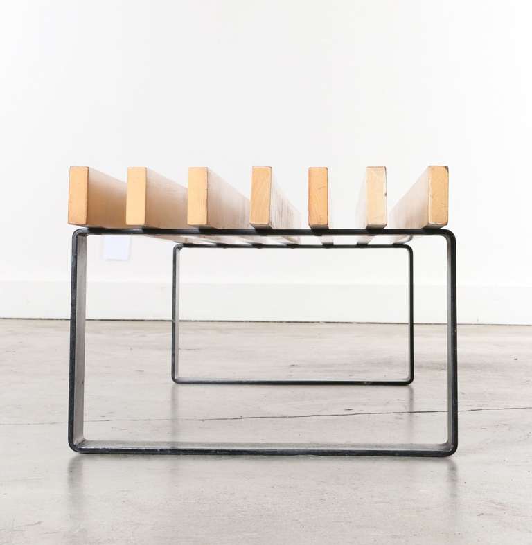 Mid-20th Century Architectural Slat Bench / Coffee Table c.1960s Sweden