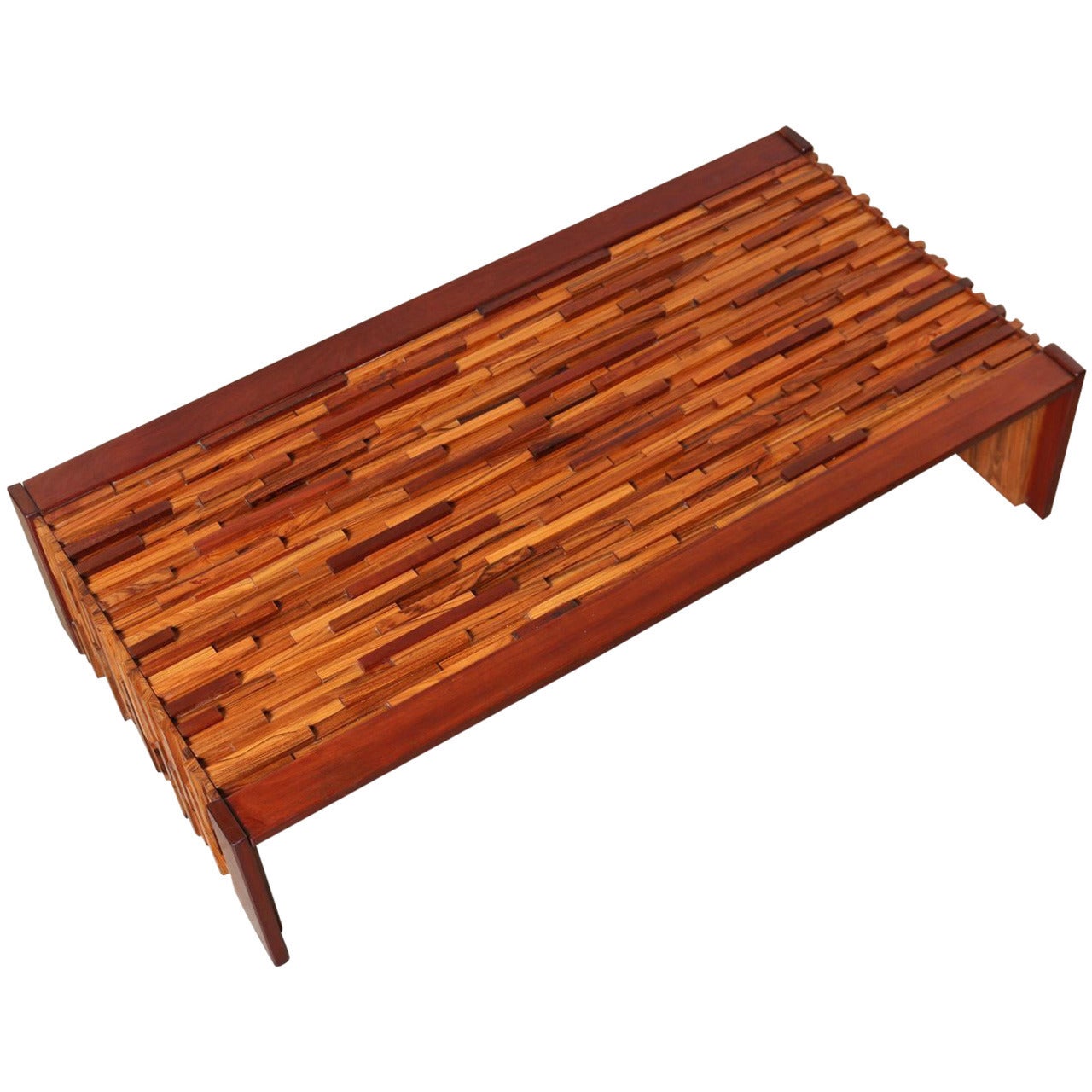 Percival Lafer Jacaranda, Rosewood and Glass Coffee Table, Brazil, 1960s