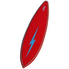 Vintage Early 1970s Surfboard with Lightning Bolt Logo, Restored