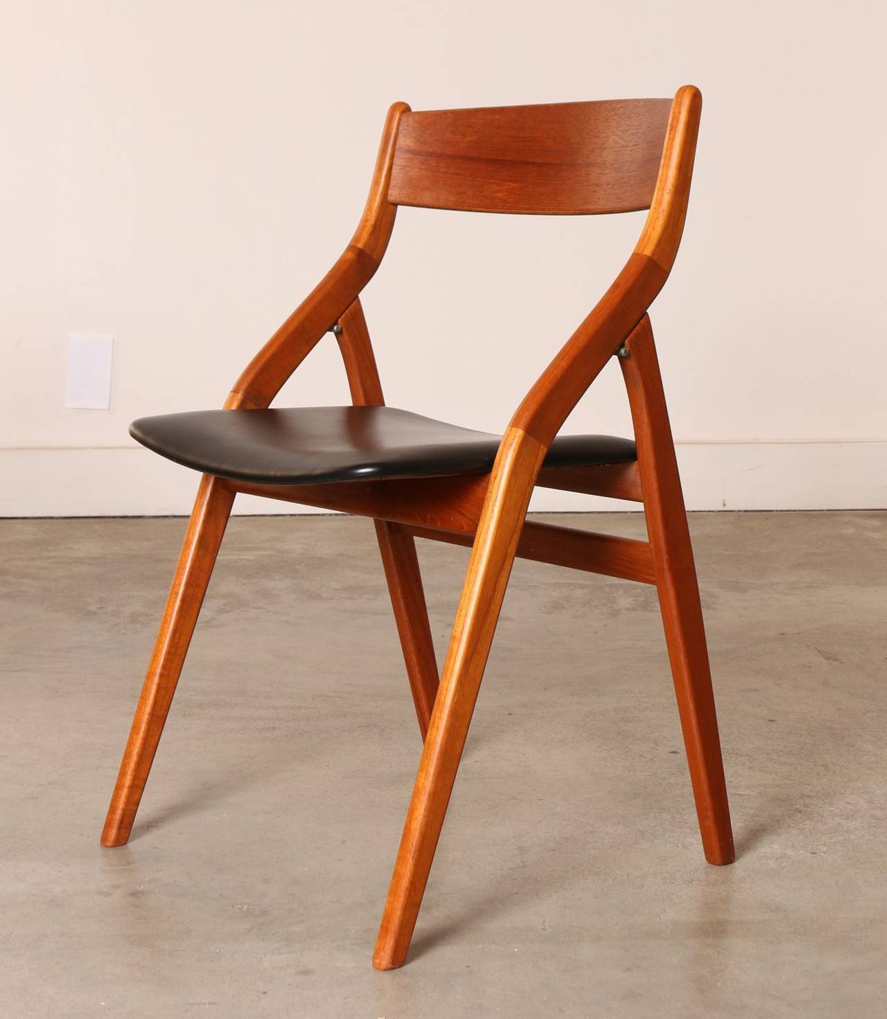 Set of Four Dyrlund Danish Modern Teak Folding Dining Chairs In Good Condition In Los Angeles, CA
