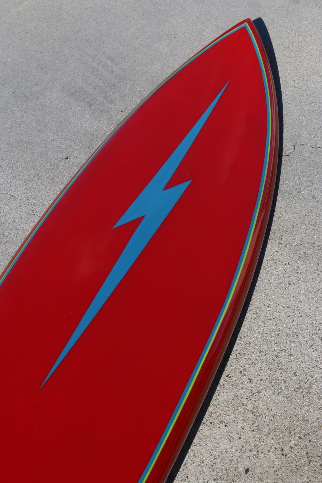 Late 20th Century Early 1970s Surfboard with Lightning Bolt Logo, Restored