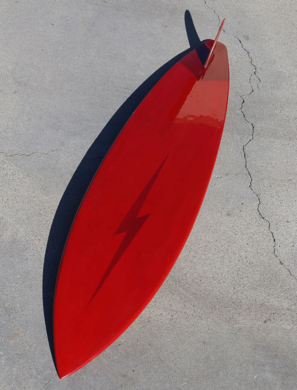 Mid-Century Modern Early 1970s Surfboard with Lightning Bolt Logo, Restored