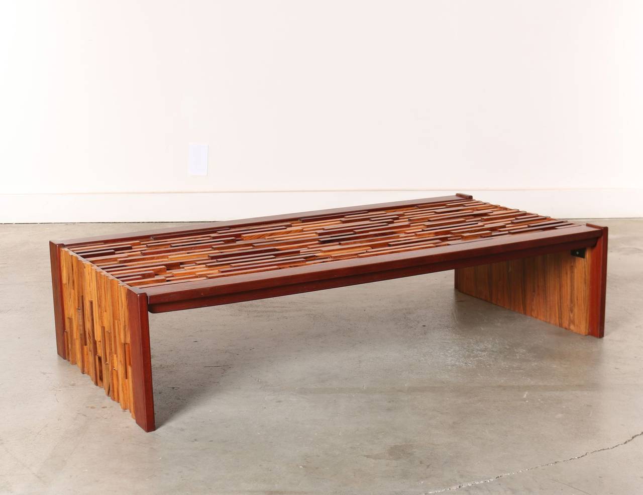 Percival Lafer Jacaranda, Rosewood and Glass Coffee Table, Brazil, 1960s 3