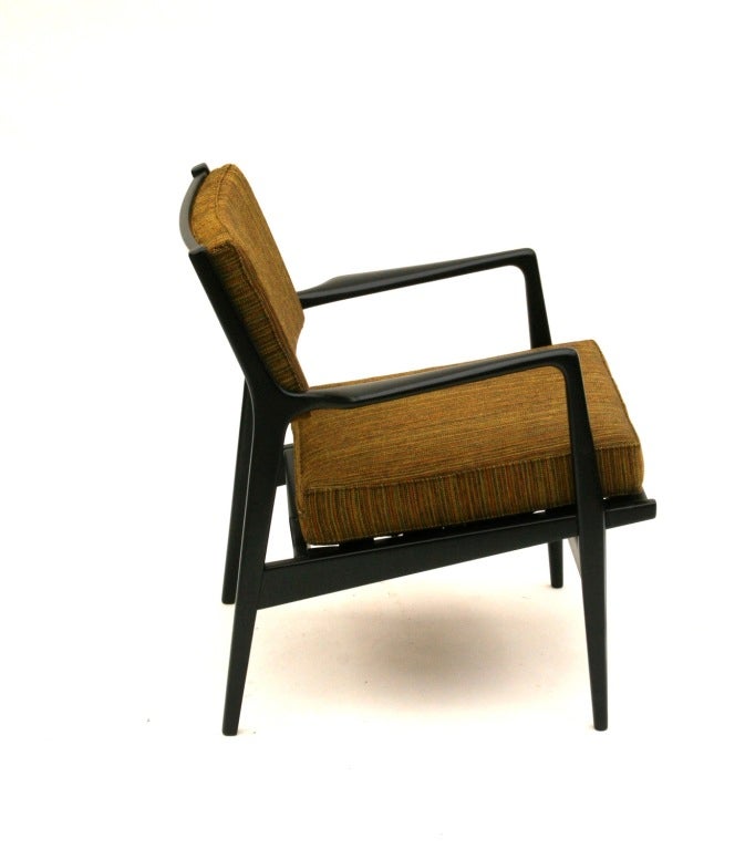 Wood Jo Carlsson Chair with Original Upholstery, 1950s Denmark