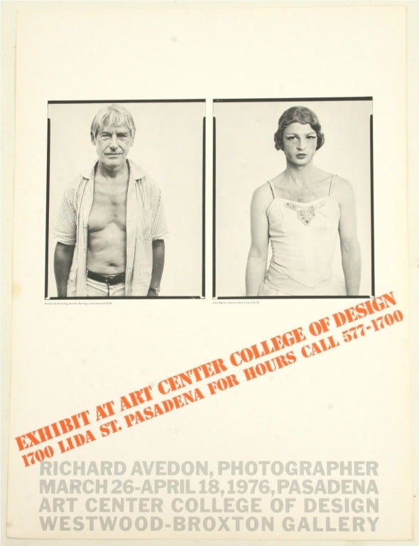 Richard Avedon Exhibition Poster, Rare, 1976