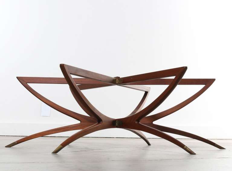 Danish Teak and Glass Spider Coffee Table 1