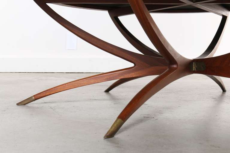 Danish Teak and Glass Spider Coffee Table 4
