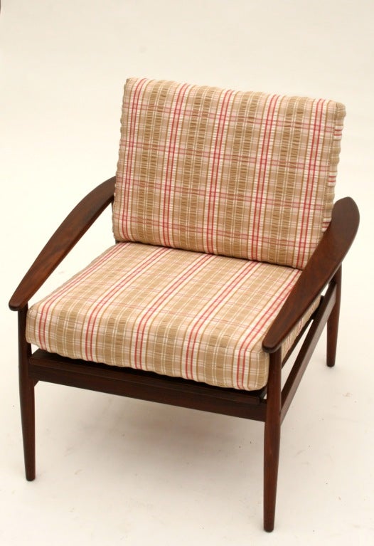 Hans Olsen 1950s Danish Rosewood and Cane Easy Chair 2