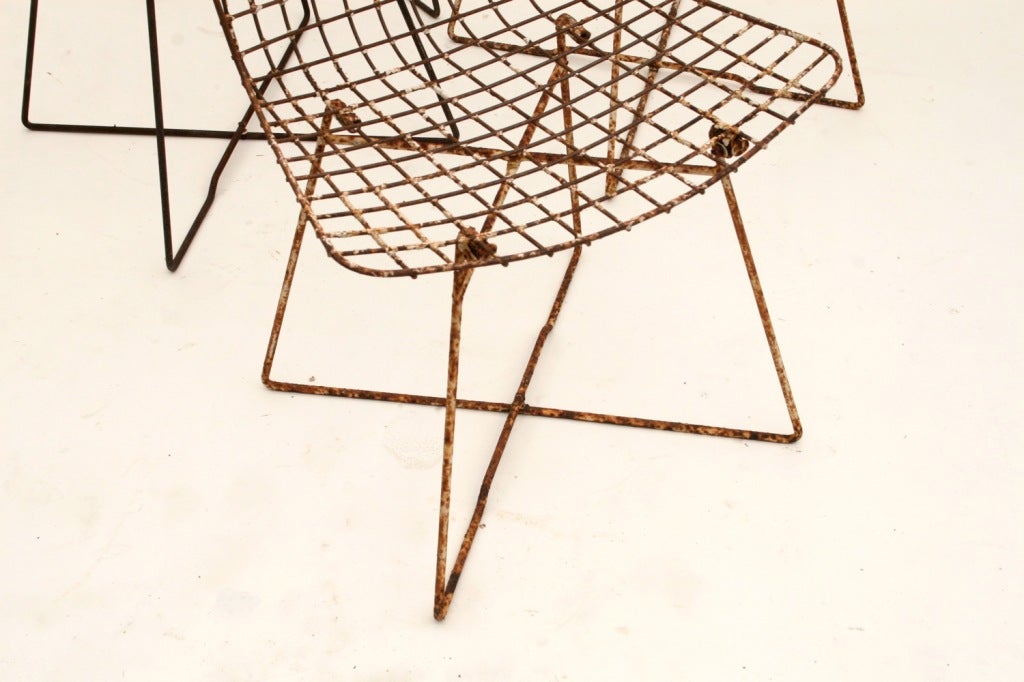 American Bertoia Chairs, Rusty, Rustic, Rare