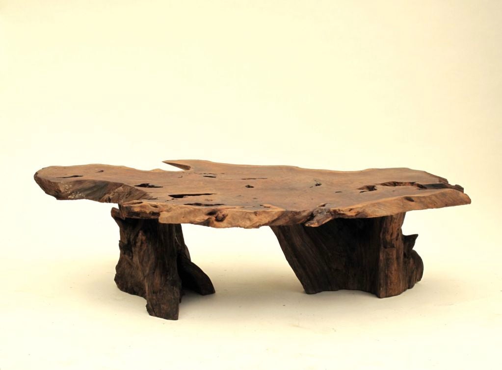 California Redwood Slab Coffee Table 1