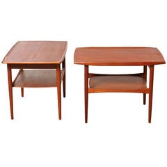 Pair of 1960s Danish Teak Side Tables by Moredo