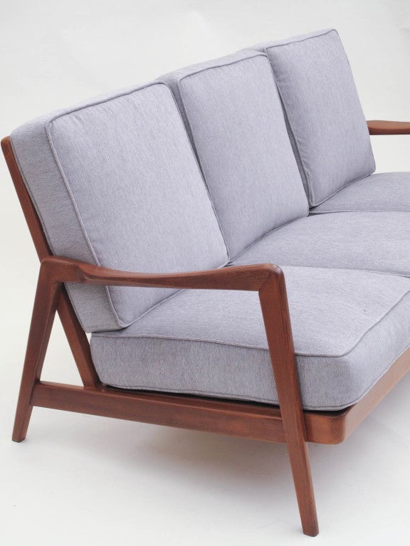 sofa with wood frame