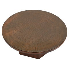 Copper Etched Coffee Table by G. Urs