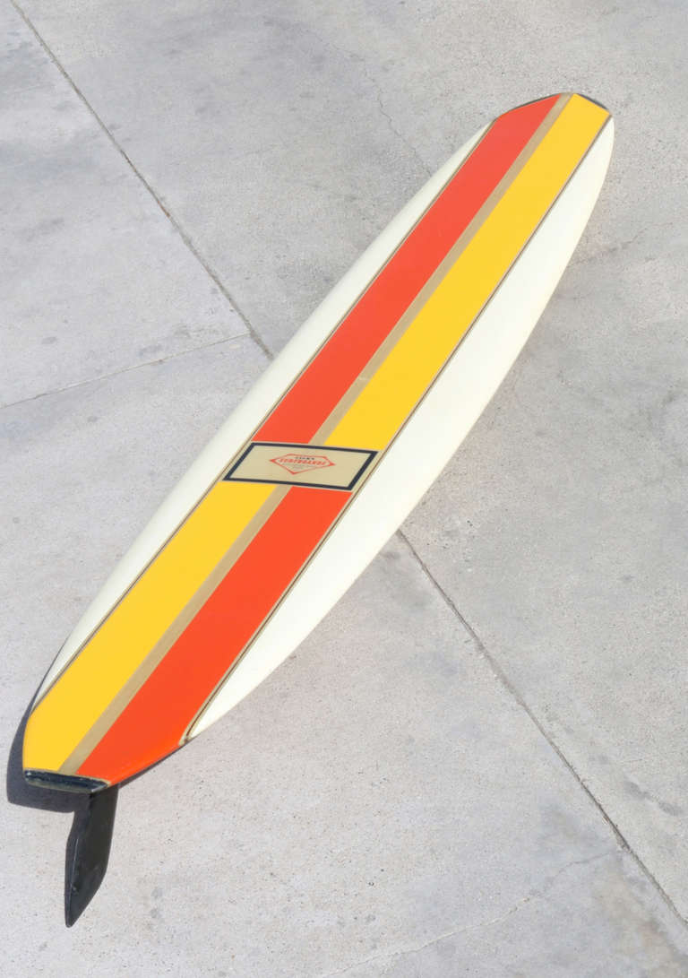 Mid-Century Modern Brilliant Original Jack's Surfboard 1966 Huntington Beach California